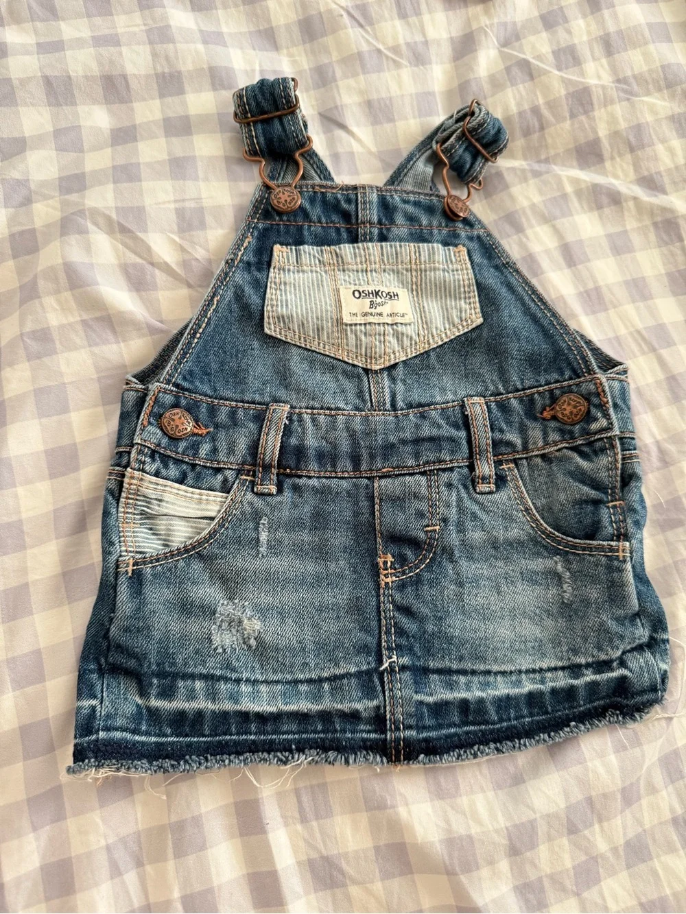 OshKosh B'gosh Denim Overall Skirt dress 6 months